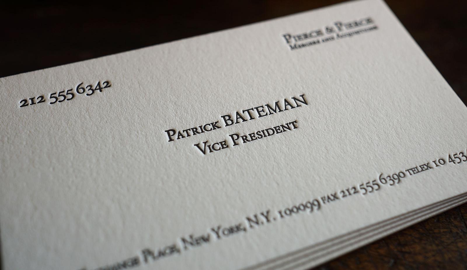 The Patrick Bateman Hoban Cards